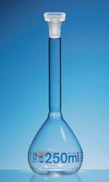 Measuring flask, glass, 200 ml, with PE plugs
