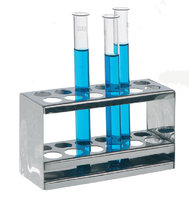 Test-tube rack, 18/10 steel, for 2x6 of glasses with Ø 17 mm