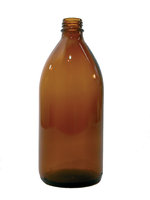 Sample bottle, amber glass, narrow neck, 500 ml, with screw cap