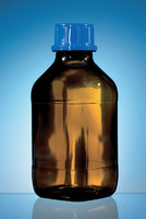 Square bottle, 100 ml, amber glass, with thread and screw cap