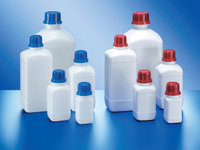 Chemikalien-Enghalsflasche HDPE, vierkantig, 250 ml