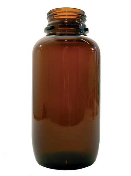 Probeflasche, Braunglas, Weithals, 250 ml, mit Schraubverschluß