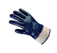 Arbeits-Handschuhe NOVATRIL blau mit Stulpe, voll getaucht