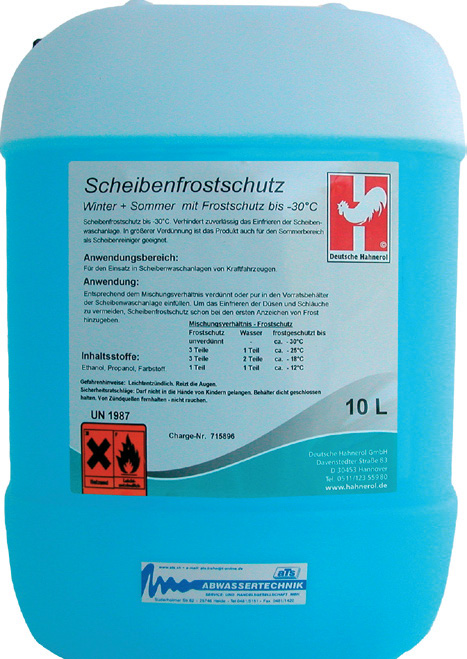 XXX Hahnerol Auto-Scheibenreiniger m. Frostschutz (-30° C), 10 Liter -  aTs-Online-Shop • Laborbedarf • Umweltanalytik • Wissenschaft