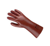 Labor-Handschuhe 40 cm, PVC, rotbraun