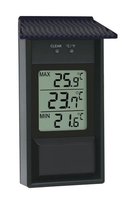 Maxima-Minima-Thermometer, schwarz, CE mit Digitalanzeige, für Innen- und Außenbereich